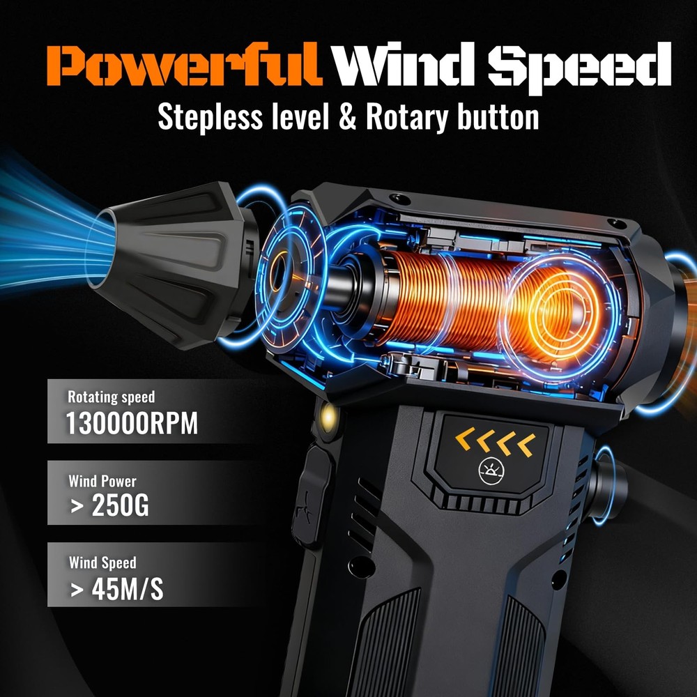 Duster, 380000RPM High-Speed Compressed Blower, Replace Disposable Cans, Adju...