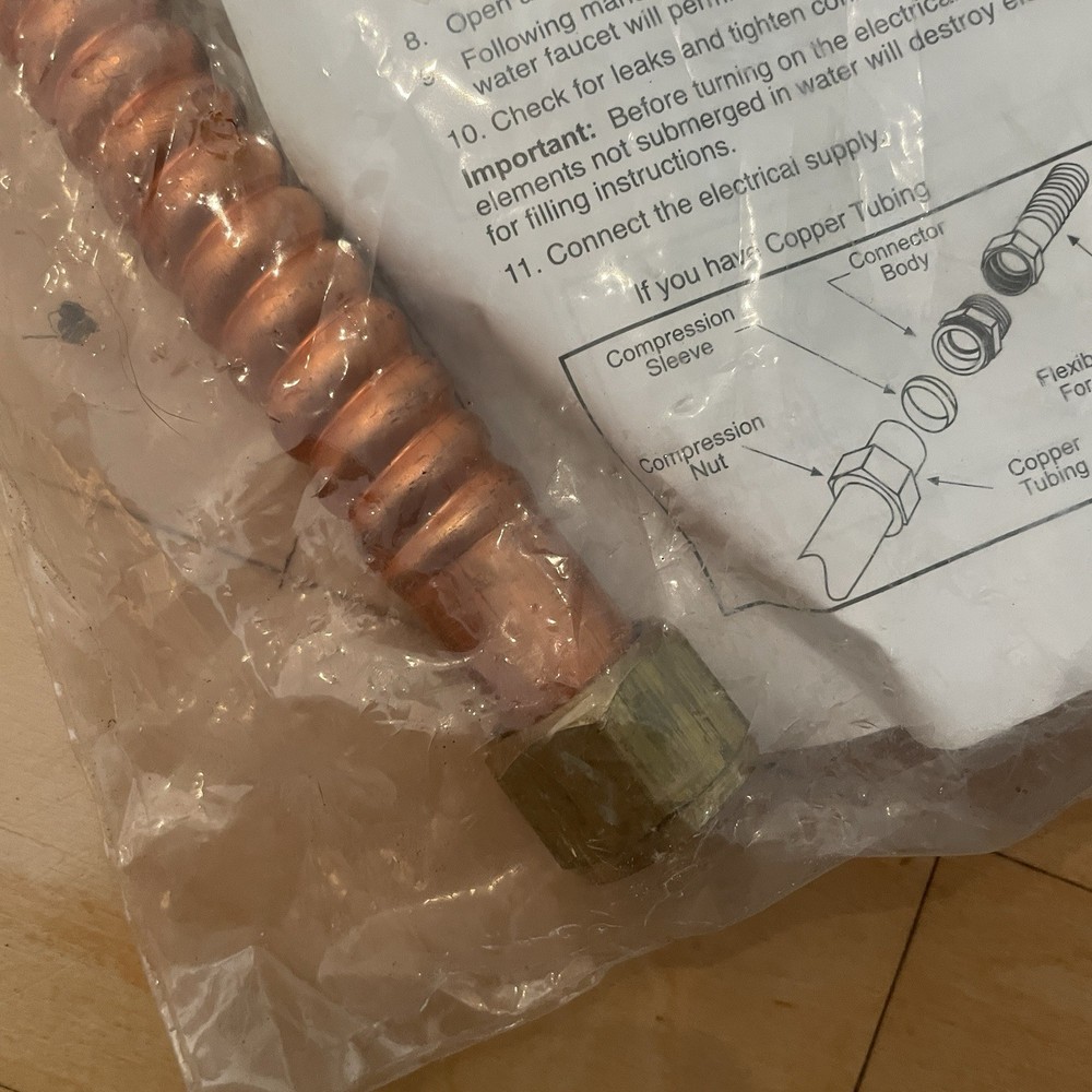 BRASS CRAFT COPPER FLEX CONNECTOR -24IN-WATER HEATER CONNECTION