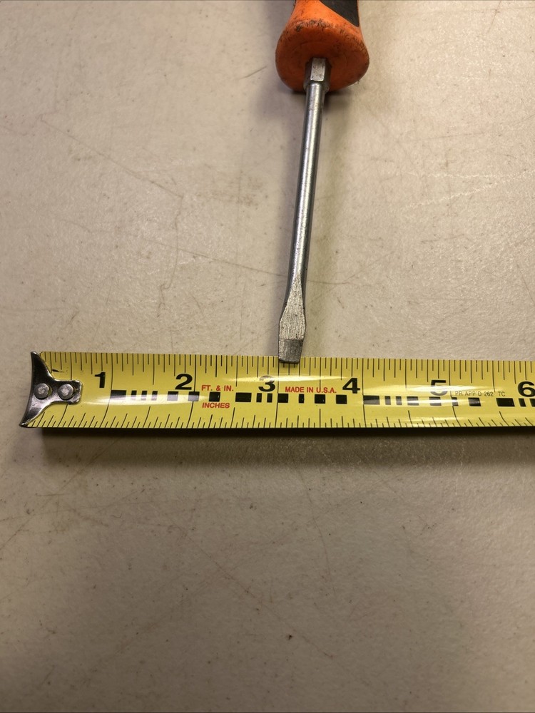 Matco Tools - Flat Tip Screwdriver, Orange/Black Handle Screwdriver