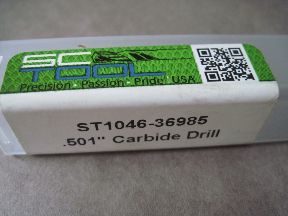 SC Tool Corp ST1046-36985 Solid Carbide Drill Bit .501" (Oversized 1/2")