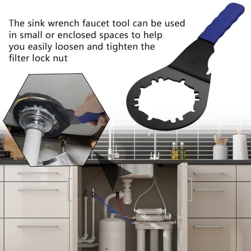 Universal Sink Drain Wrench Tool for Hex Nuts & 4, 6, 8 Tab Locking Nuts
