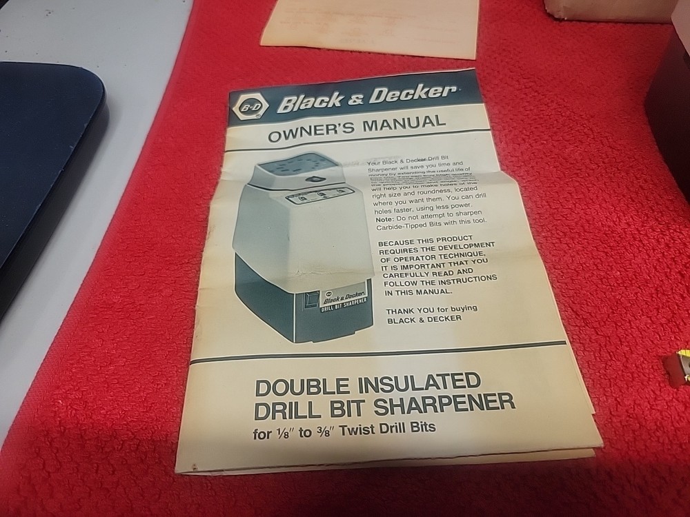 BLACK & DECKER DRILL BIT SHARPENER NO.7980 USA 🇺🇸