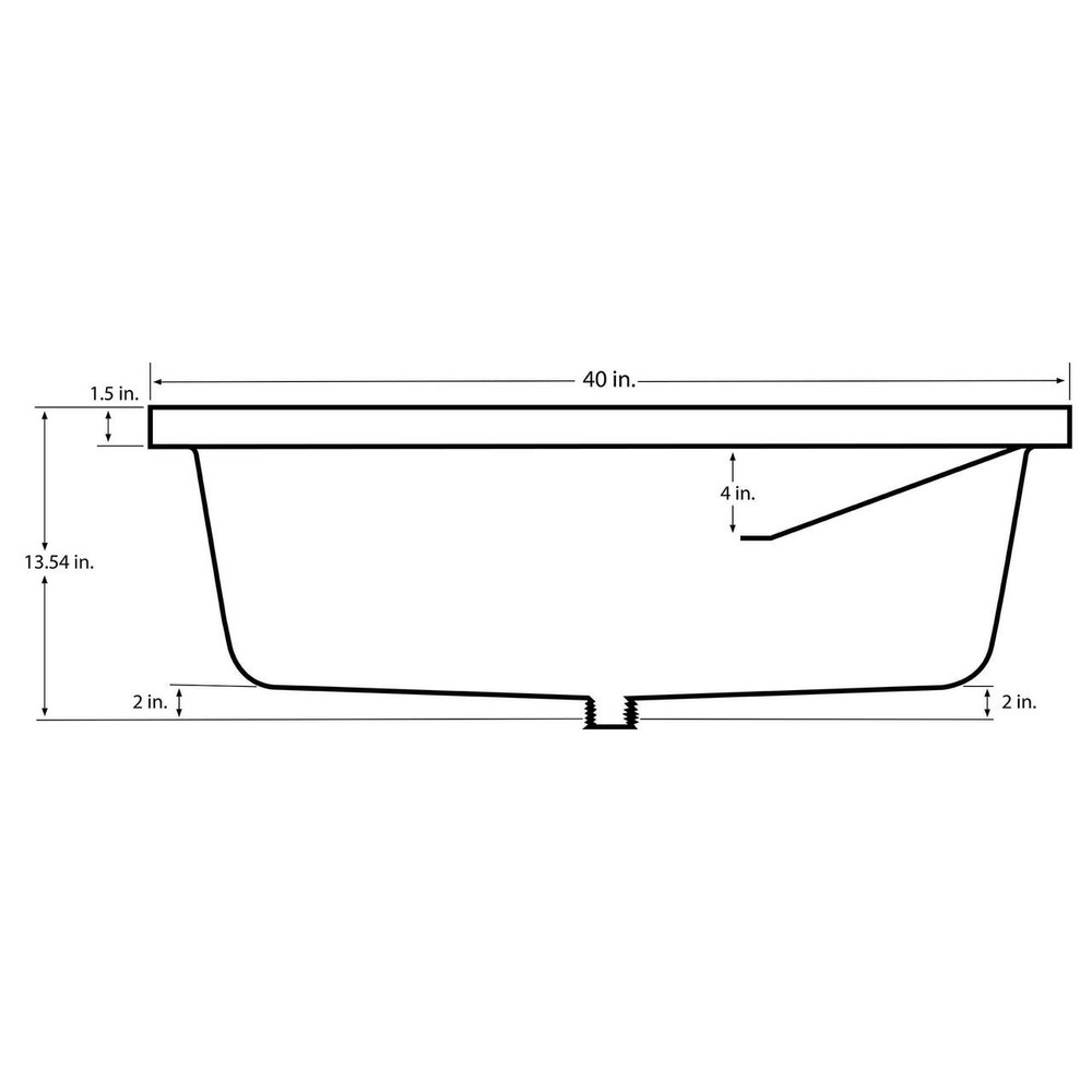 RV Bathtub Durable Replacement 40" X 24" RV Tub White