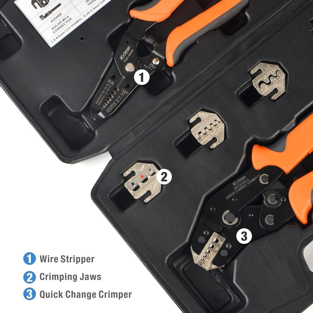 iCrimp Quick Change Crimping Tool Set with 5 Die Sets for Versatile Applications