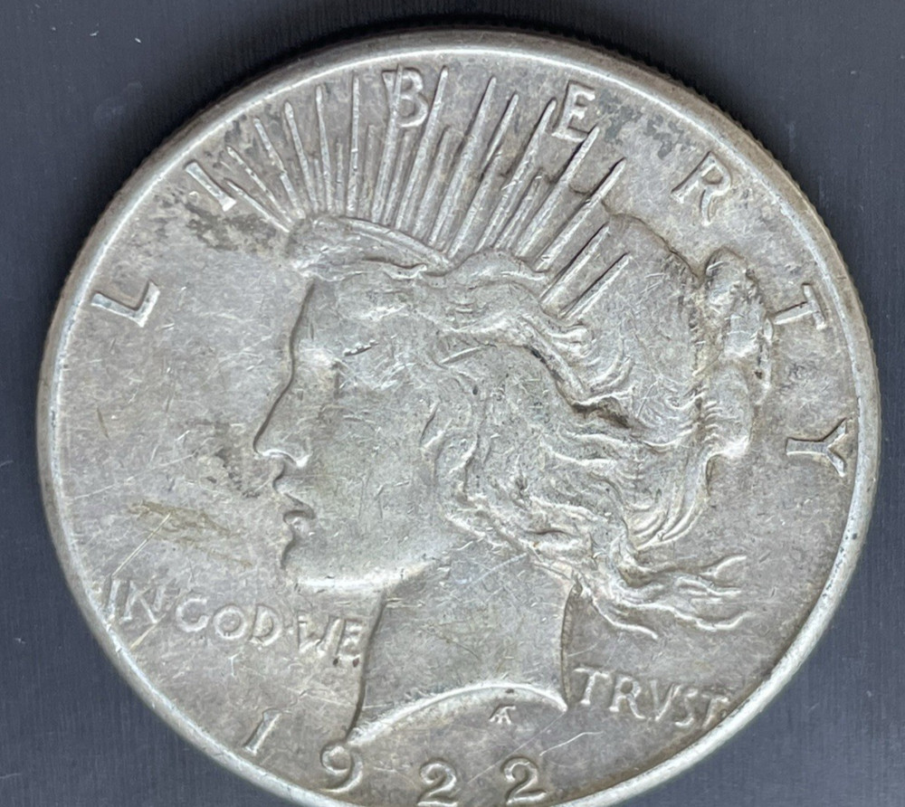 Silver Liberty Peace Dollar 1922 S Circulated