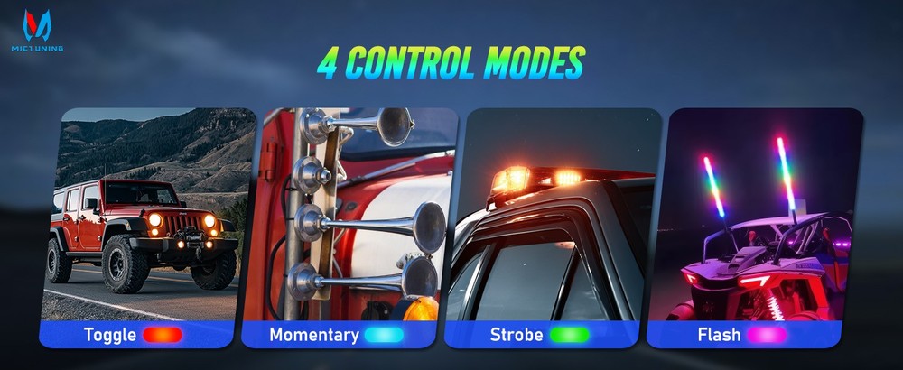 8 Gang Wireless LED Switch Panel Toggle Flash Remote Control for Boat & Vehicles