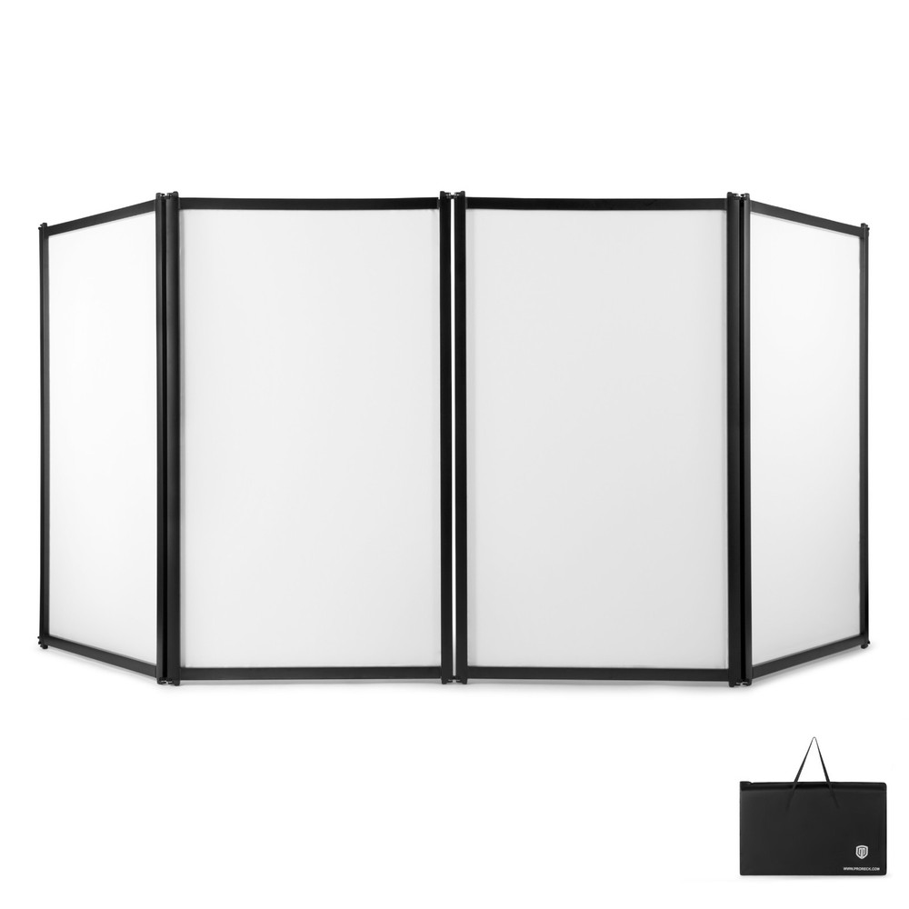 PRORECK 4 Panel DJ Facade Event Booth Portable Foldable Screen Black with Scrim