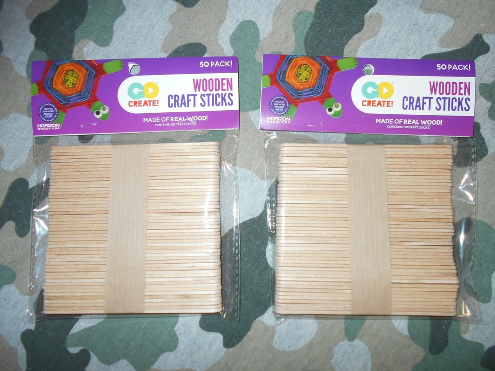 Go Create Two Packs OF 50 Each Craft Sticks