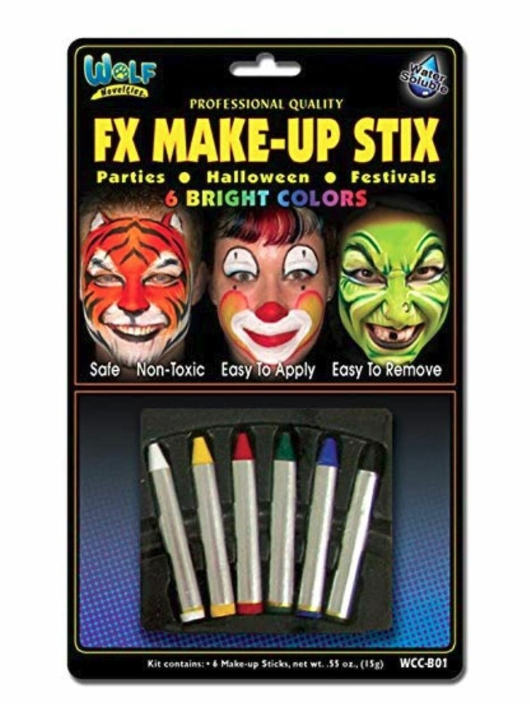 Wolf Novelties Bright Face Paint Makeup Stix Crayons