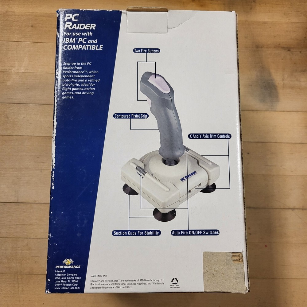 PC Raider Joystick Controller by Performance for DOS & Windows 95 Games NEW