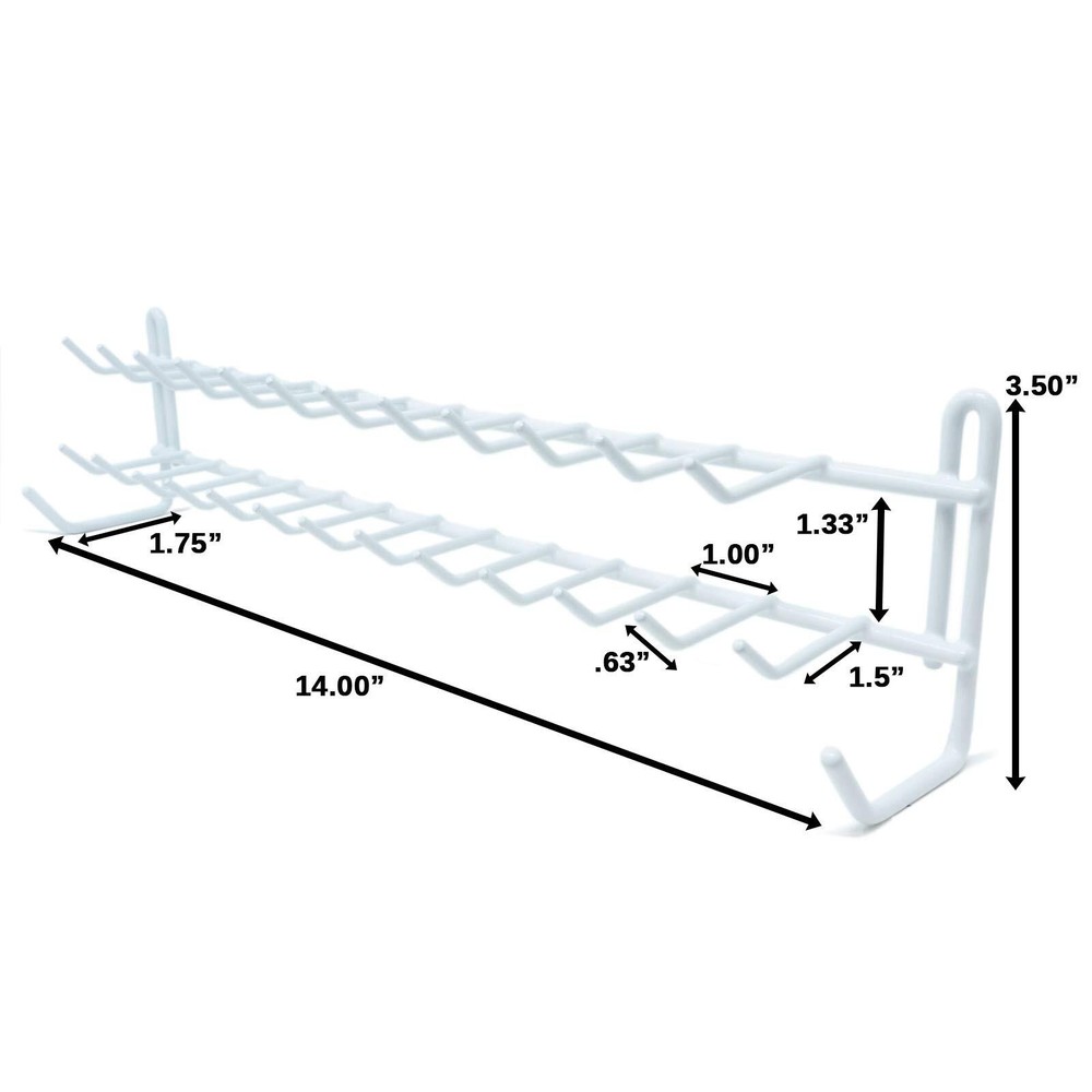 Wall Mount Tie And Belt Rack Organizer White 2 Pack