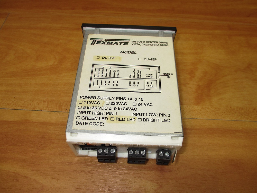 Texmate DU-35P *USED POWERS UP* Digital Panel Meter 110VAC