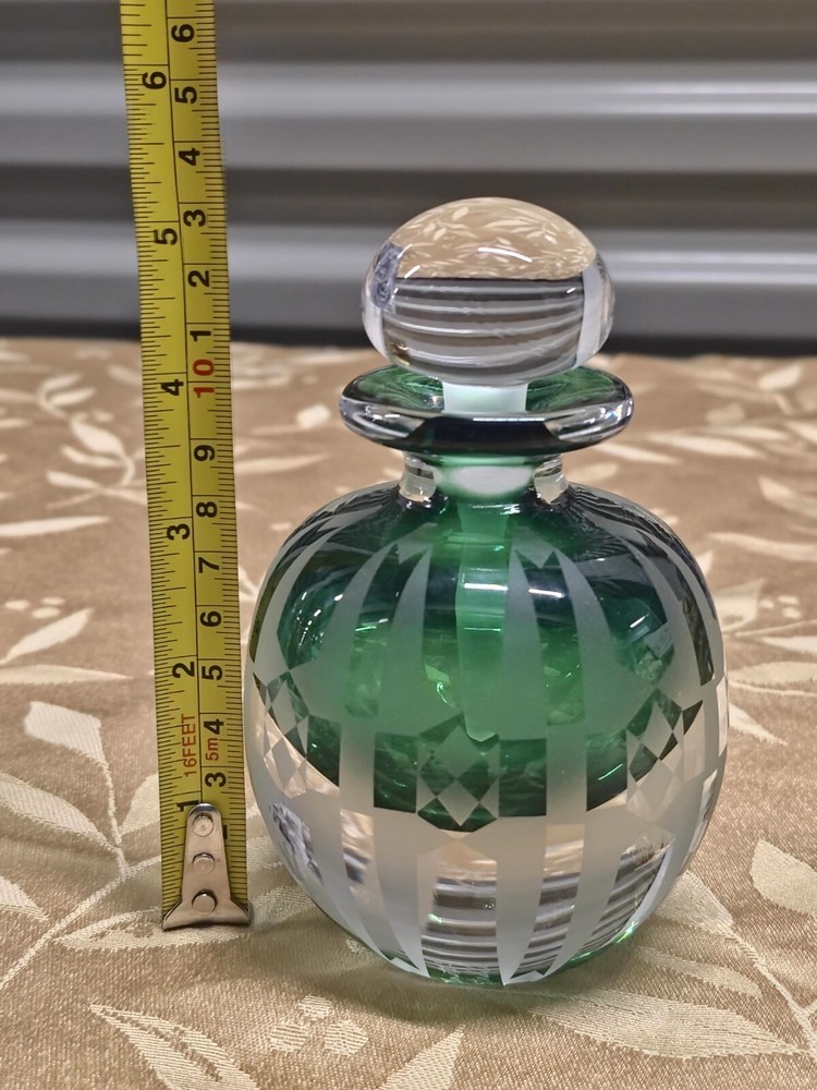 Gary GENETTI Etched Glass Perfume Bottle Signed