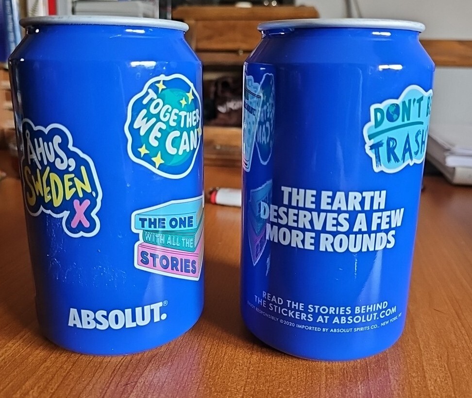 Absolut Vodka Metal Drink Cups