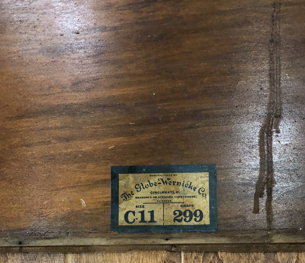 Globe Wernicke Barrister Bookcase Back Panel W/Sticker 33X13.5