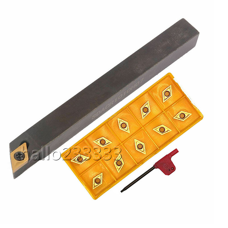 90° SDACR1010H07 Lathe External Turning Tool Holder + DCMT070204 Turning insert
