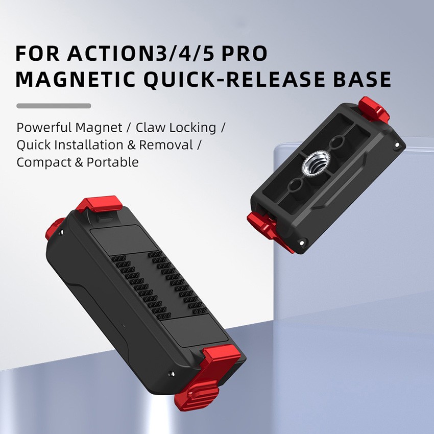 Magnetic Quick-Release Base Quick-Release Adapter 1/4" for DJI ACTION 3/4/5 Pro