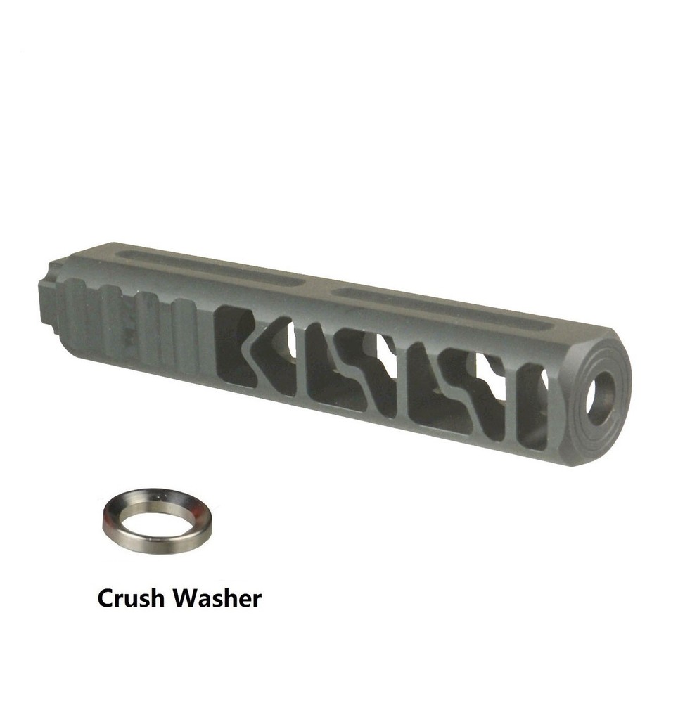 Tan 6" Solid PC Low Concussion 1/2x28 TPI Muzzle Brake Adapter Washer Included