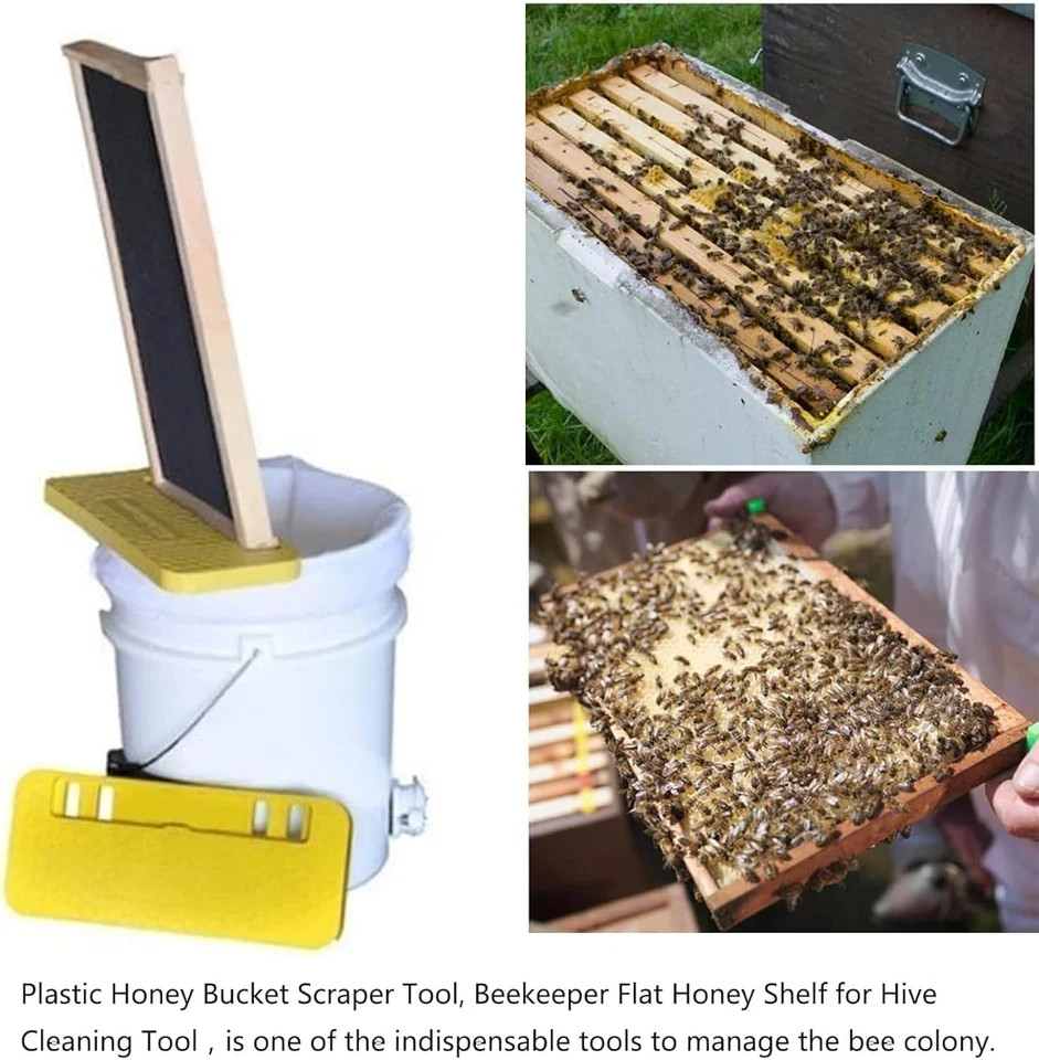 Honey Uncapping Tank Holder, Plastic Honey Bucket Scraper Tool Hive Scraper Tool