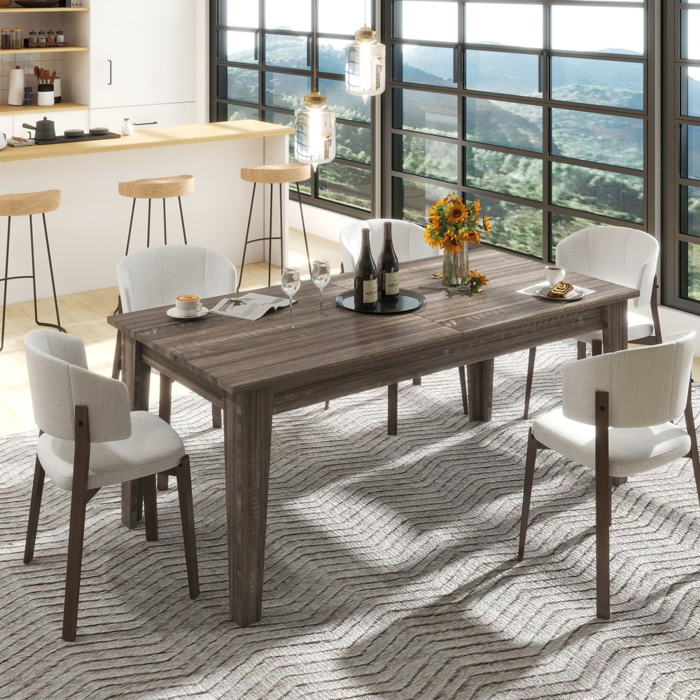 Dining Table , 106.3 in Large Extendable Kitchen Table