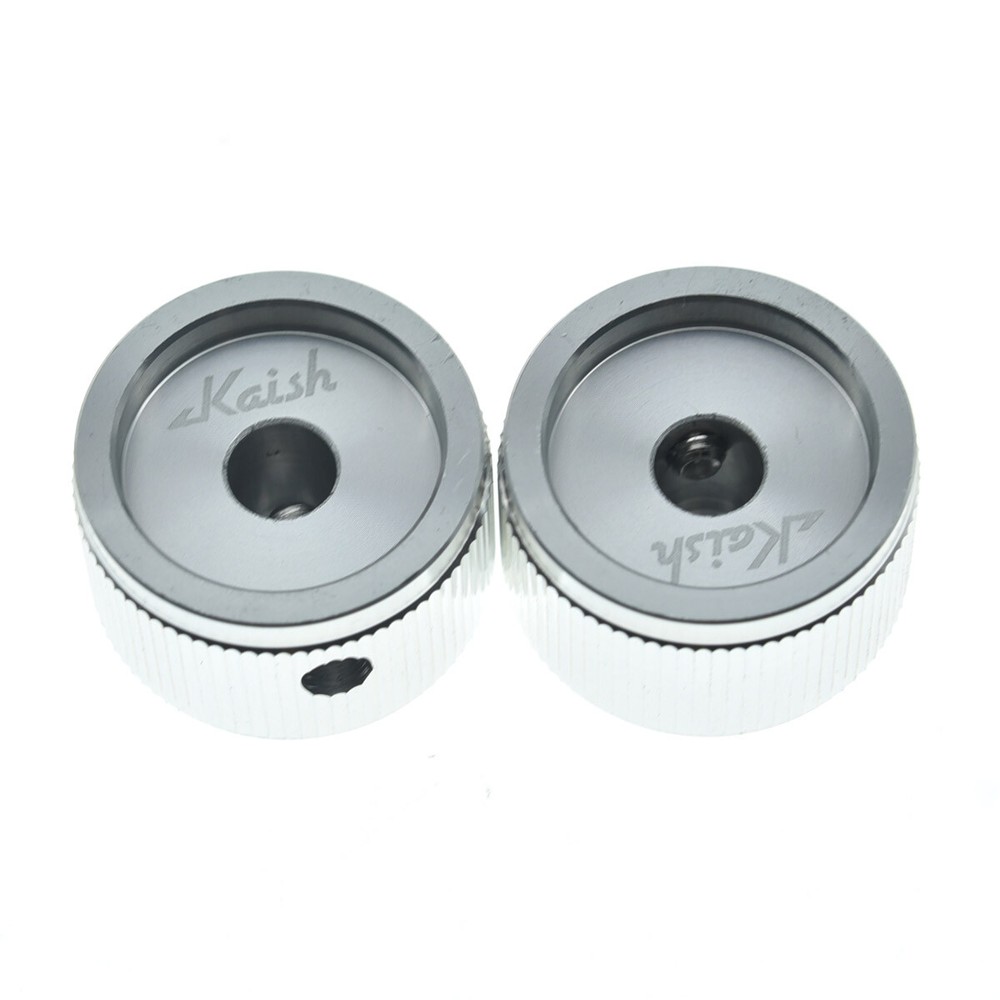 4-PACK Set Screw Metal Pot Knobs 1/4" (6.35mm) Control Knobs with Blue Circle
