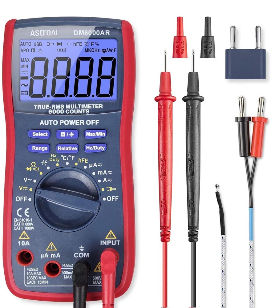 AstroAI Digital Multimeter and Analyzer TRMS 6000 Counts Volt Meter Blue