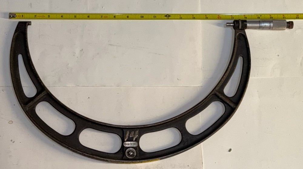 Starrett 14” – 15”  Outside Micrometer #436 Locking Ratcheting