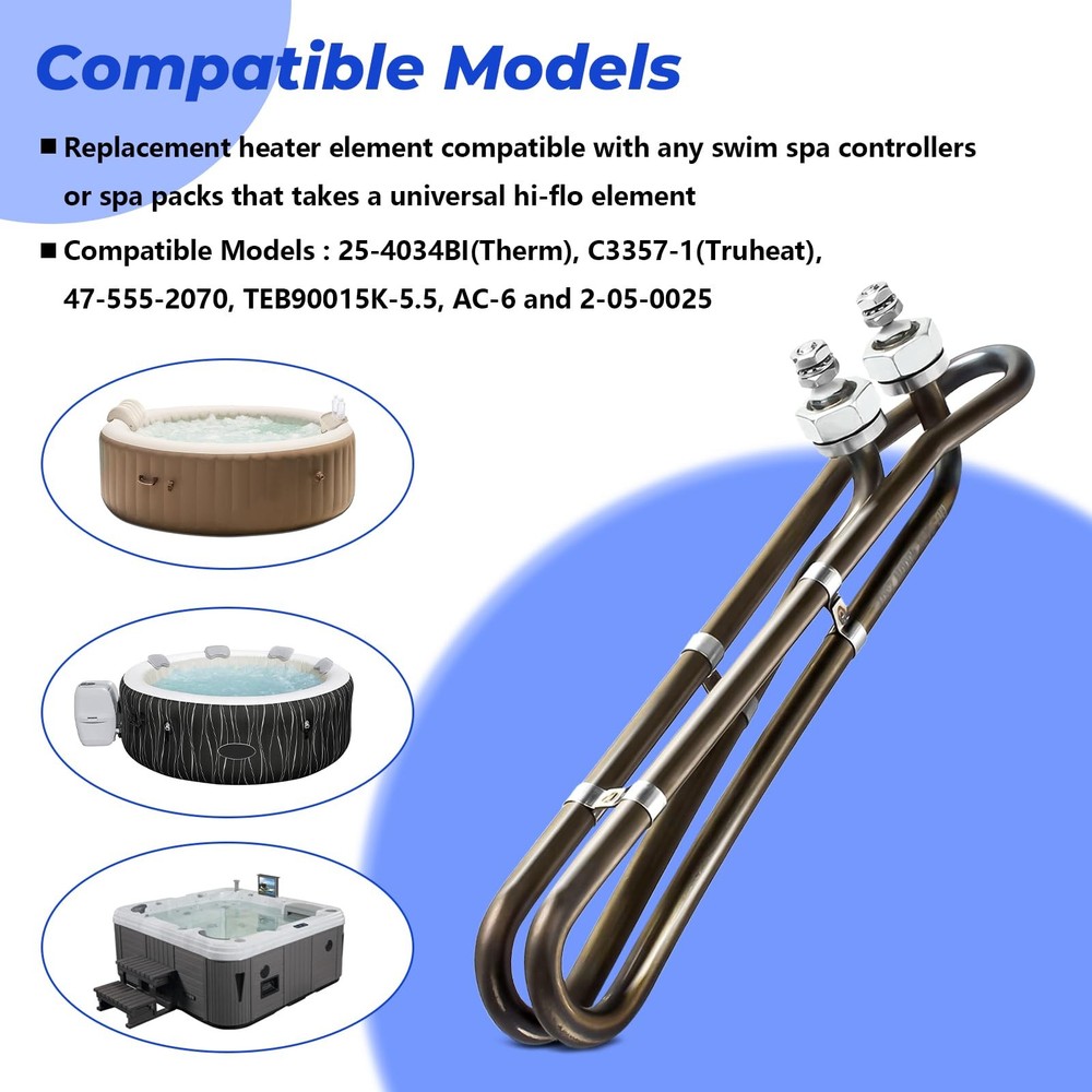 5.5KW 240V Titanium Hot Tub Spa Heating for Universal Heating Element Replace...