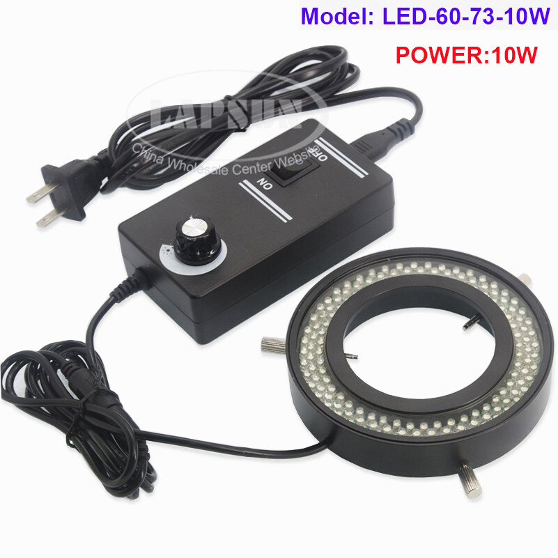 10W/12W 144 LED Ring Light 73mm Illuminator Lamp For Industry Microscope Camera