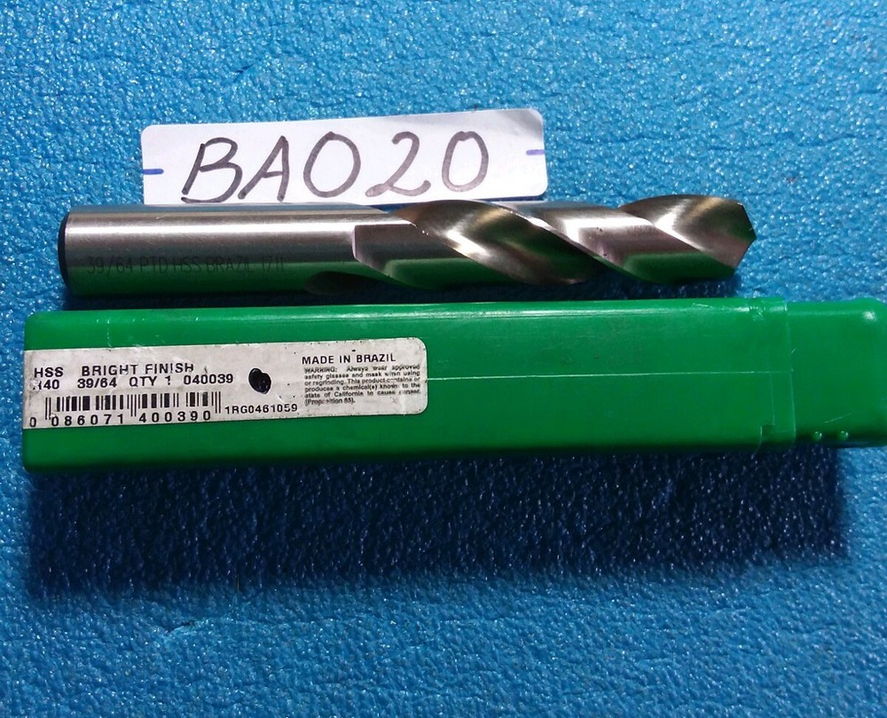 PRECISION TWIST DRILL R40 39/64 HSS BRIGHT FINISH