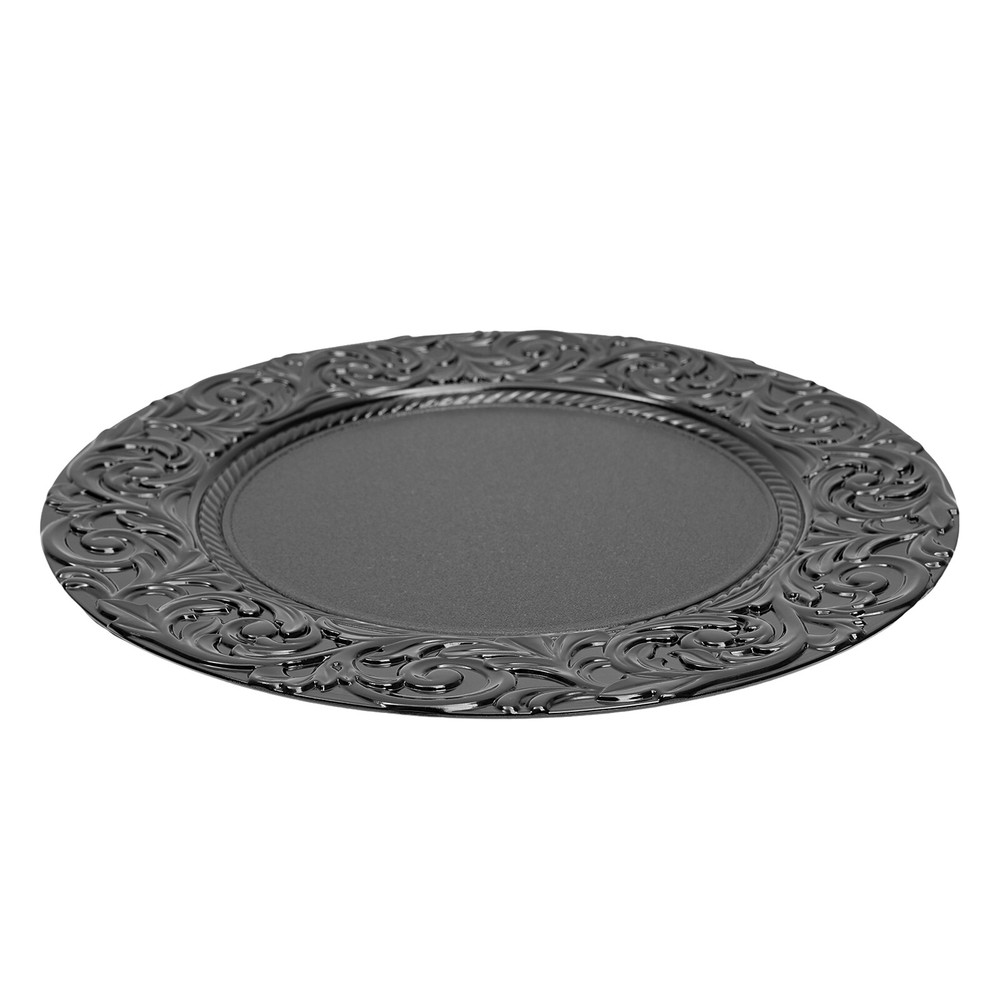 100* 13" Charger Dinner Plate Spraying Paint Process Party Dinner Plates Black