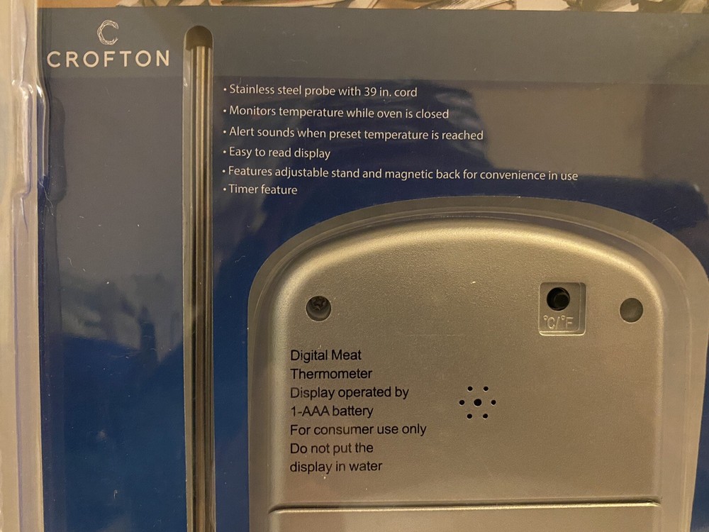 Crofton Digital Meat Thermometer W/ Probe & Timer