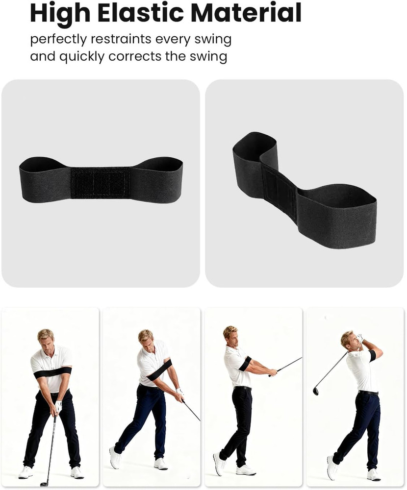 Golf Grip Trainer & Swing Correcting Arm Band, Golf Training Aid Combo- Enhance