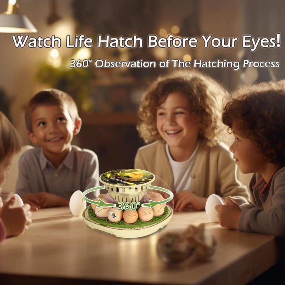 Multi-Function Egg Hatcher with Automatic Turner for Chicken, Duck & Quail Eggs