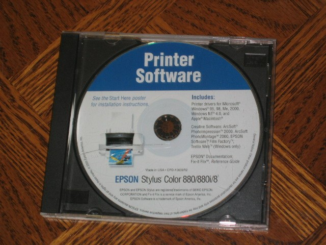 Epson stylus color 880 printer software cd