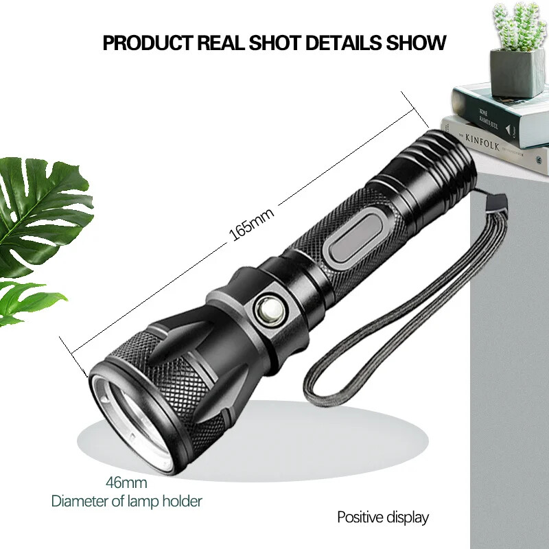 Professional Underwater Scuba Diving Flashlight LED Waterproof Dive Light Lamp