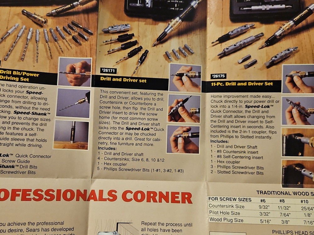 CRAFTSMAN DRILL ACCESSORIES SPEED LOCK CATALOG