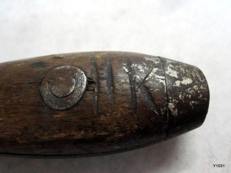 Antique l coe's 10" Adjustable monkey nut wrench wood handle e7