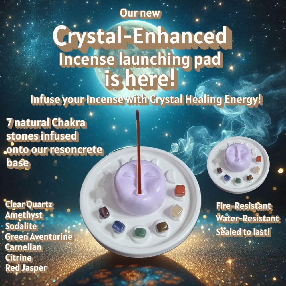 7 stone Crystal energy enhanced celestial incense holder