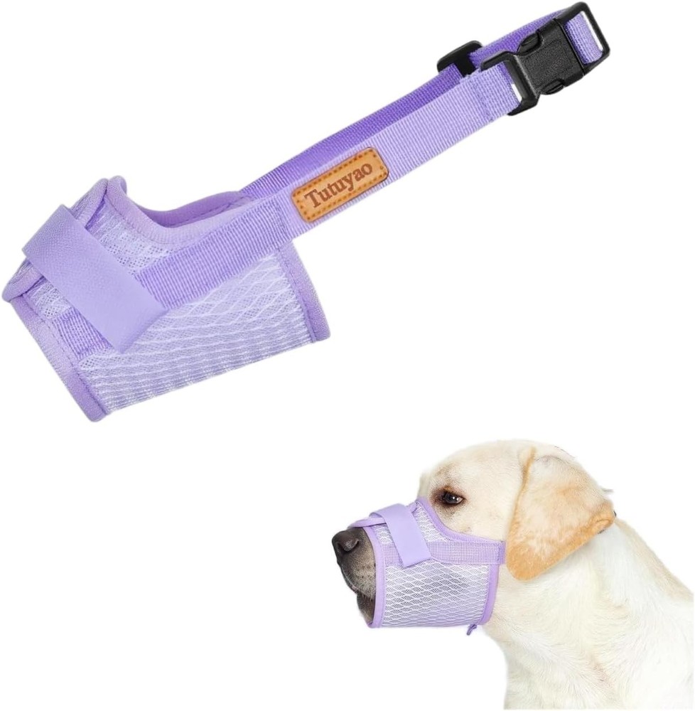 Soft Dog Muzzle – Adjustable Breathable Mesh Muzzle Small Medium & Large Dogs