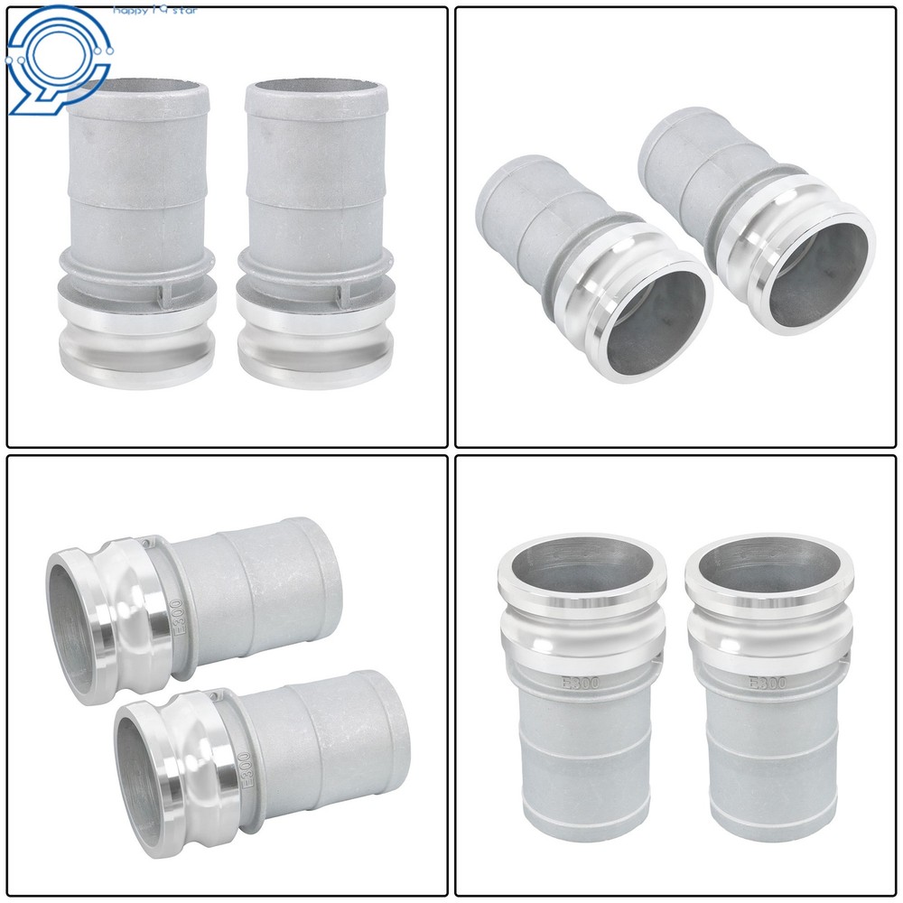 2 Pcs 3" Aluminum Camlock Type E Adapter Universal Hose Connection Kit