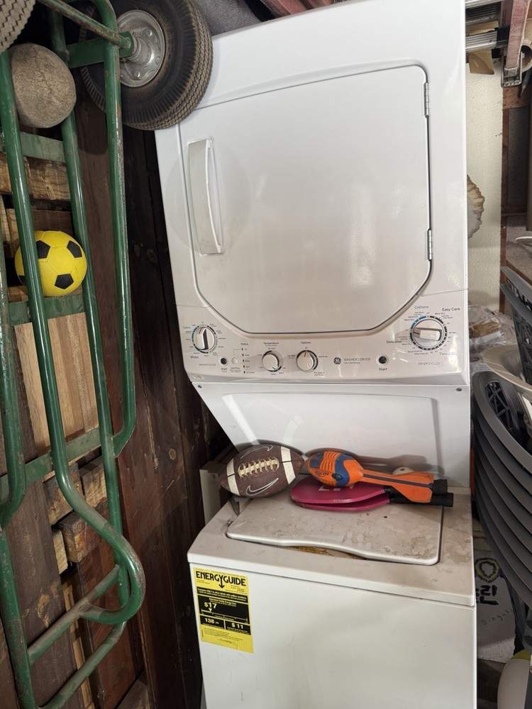 White Electric Stackable Washer Dryer Combo, Top/Front Load, Timed Dry
