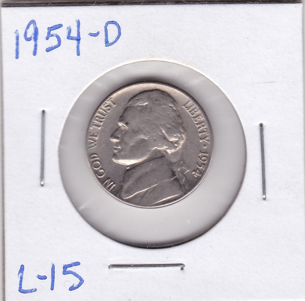 1954-D Jefferson Nickel L15