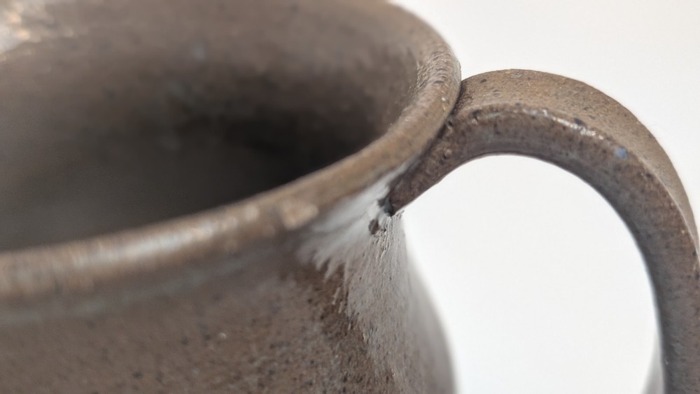 Small Brown Artisan Ceramic Pitcher