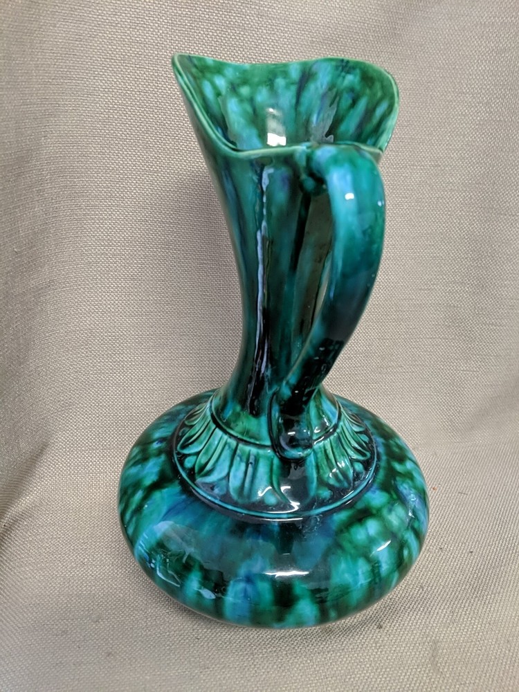 Mid Century Modern Style Blue & Green Ceramic Pitcher/Vase