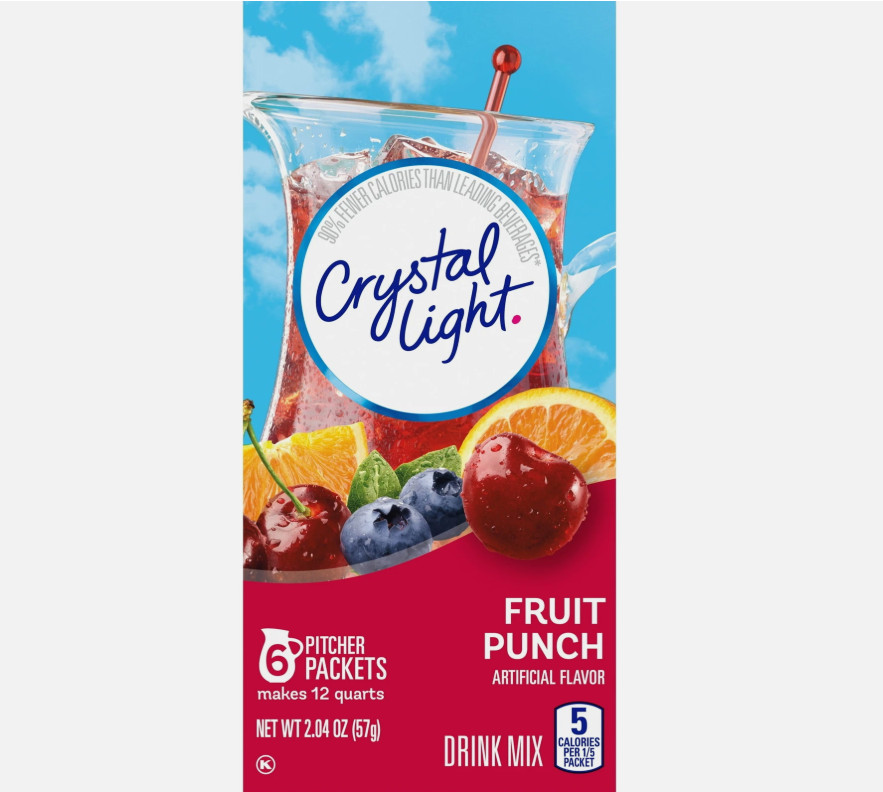 Crystal Light Fruit Punch Sugar Free Drink Mix, 6 ct Pitcher Packets