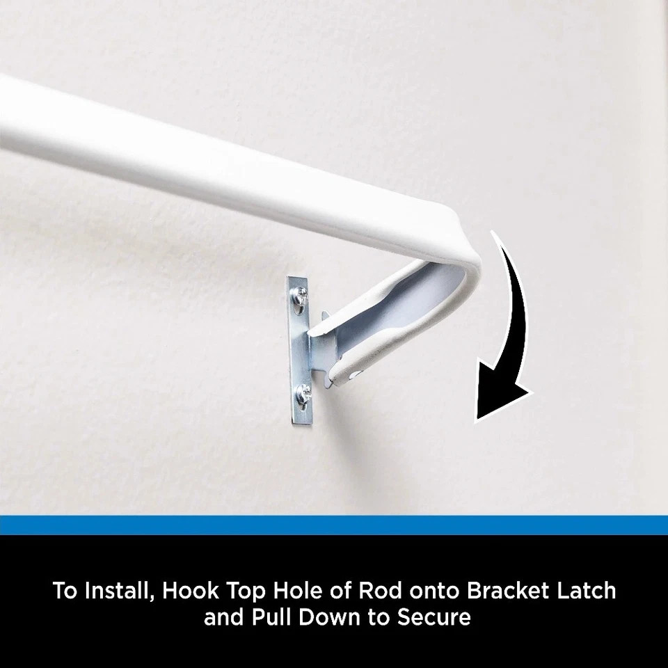 (6 pack)2"Basic Metal Wrap Around Adjustable Curtain Rod,28-46"Adjustable Length