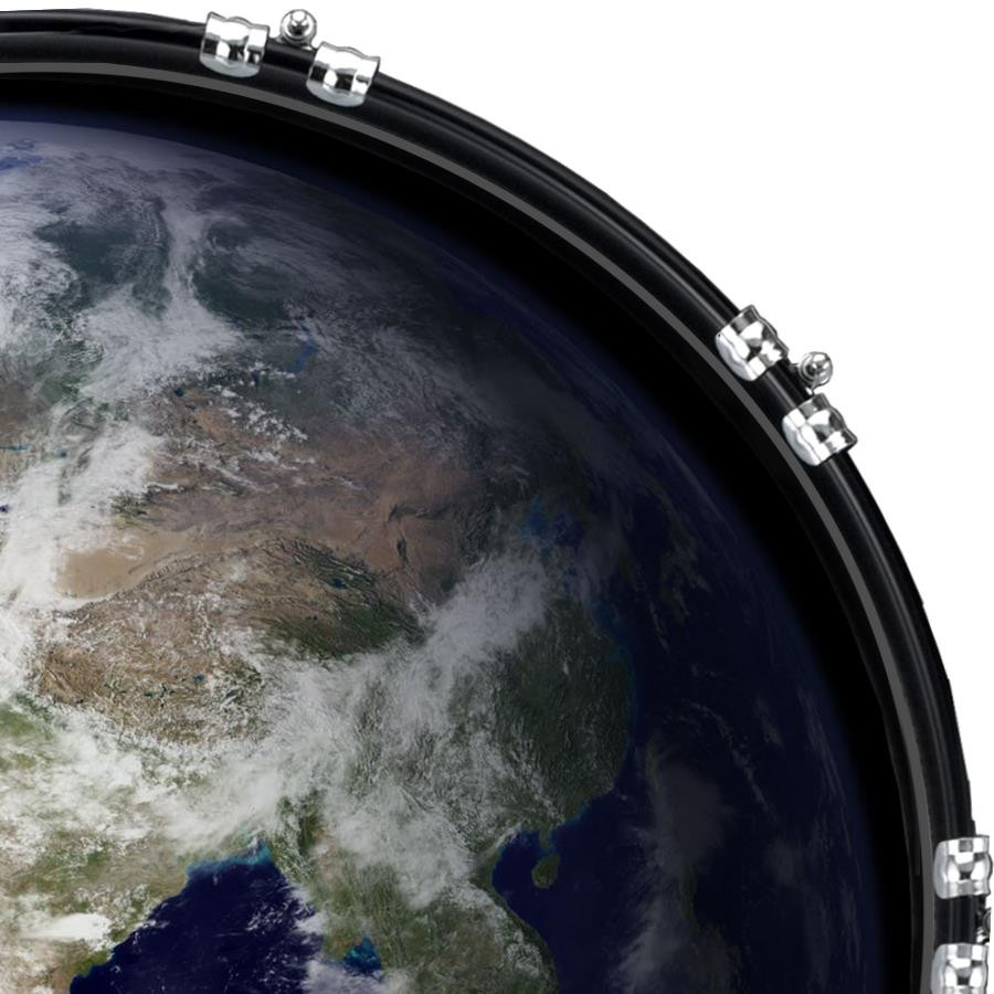 20" Custom Bass Kick Drum Front Head Graphical Earth 5