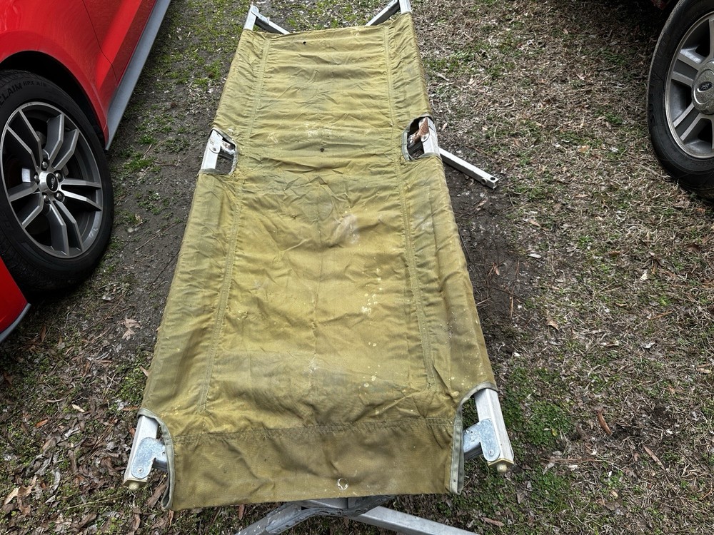 Vintage Aluminum Frame Folding Army Cot
