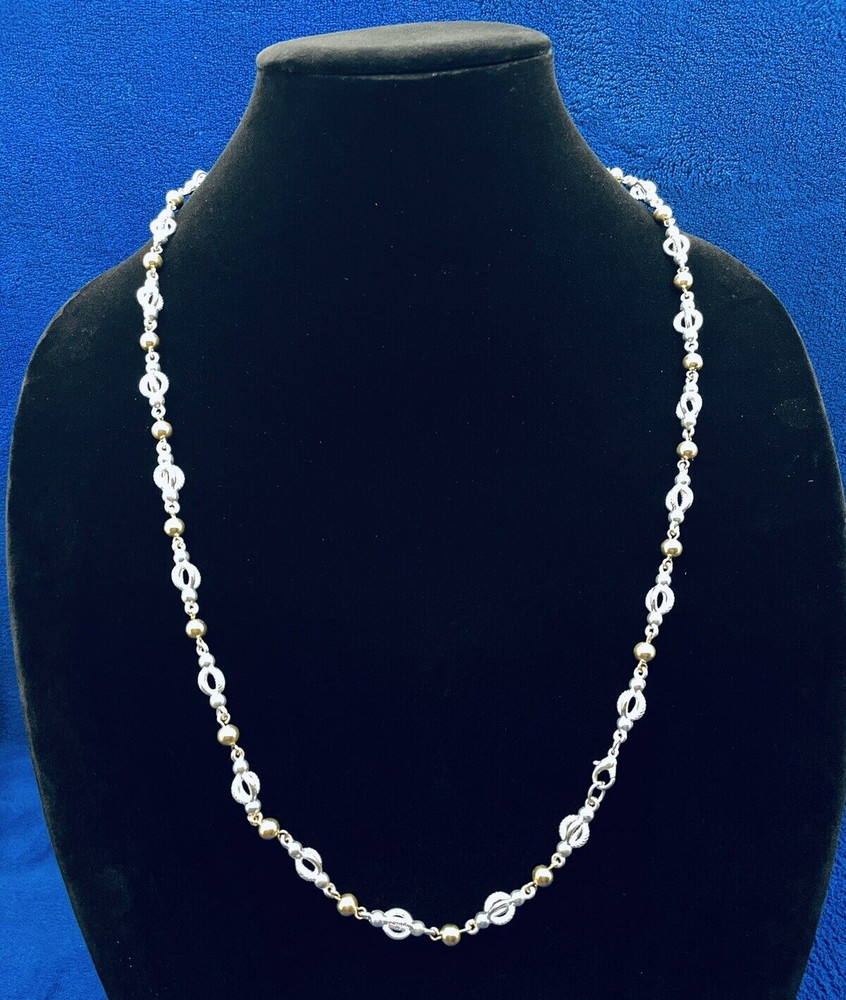 Silver Gold-Tone Necklace 14-inch Statement